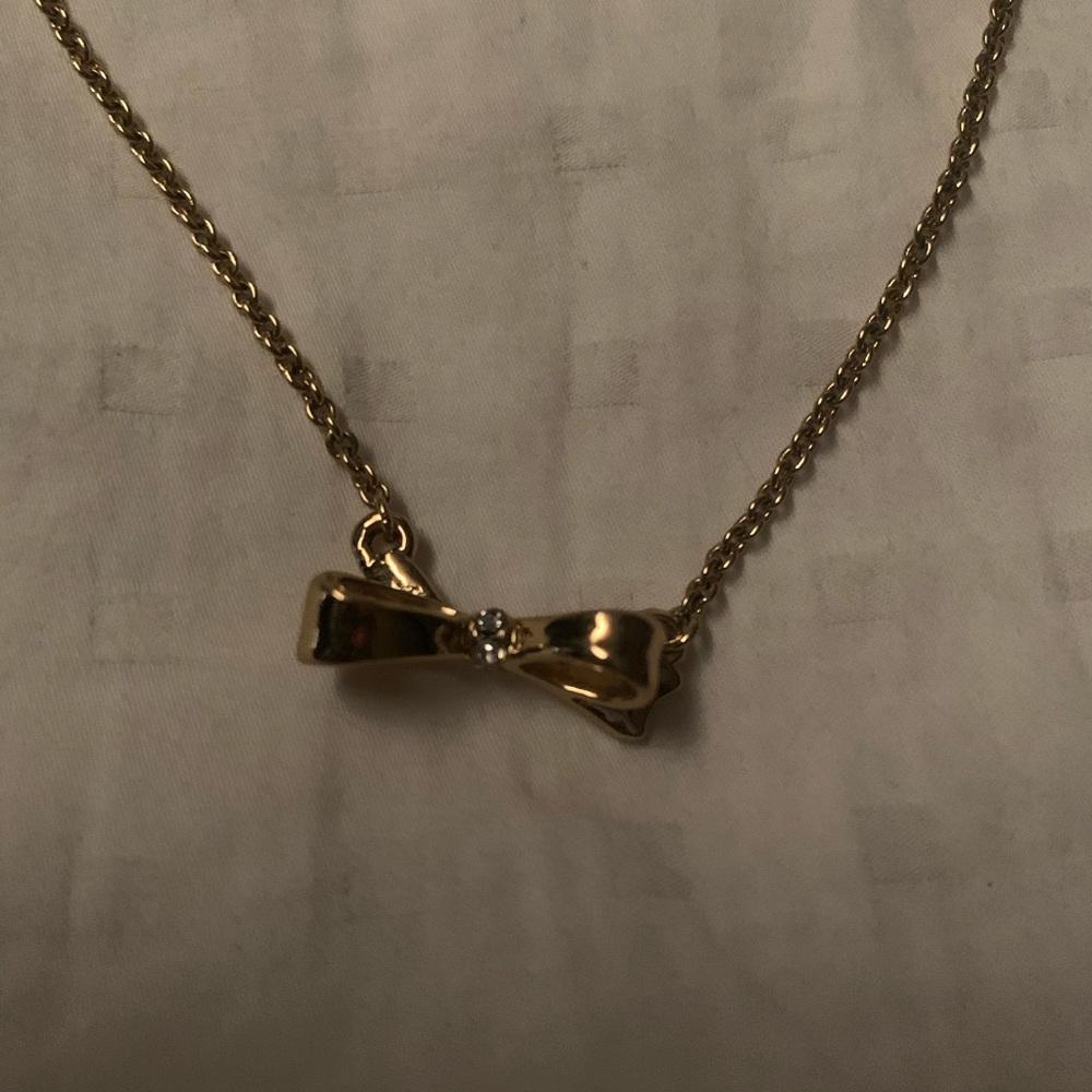 Kate Spade gold bow necklace